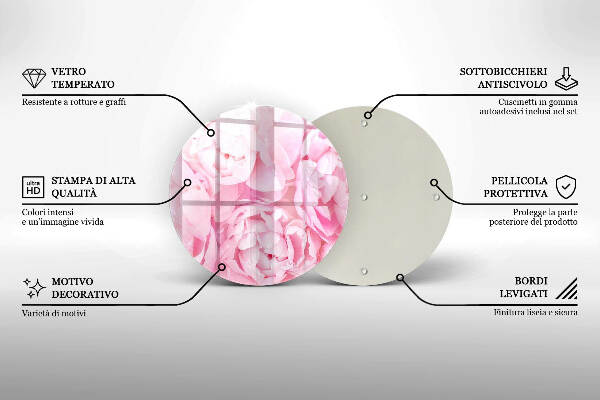 Unterlage für Kerzen Zarte Pfingstrosen