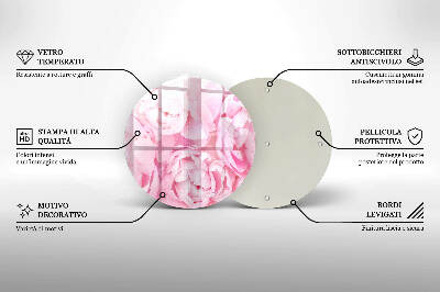 Unterlage für Kerzen Zarte Pfingstrosen