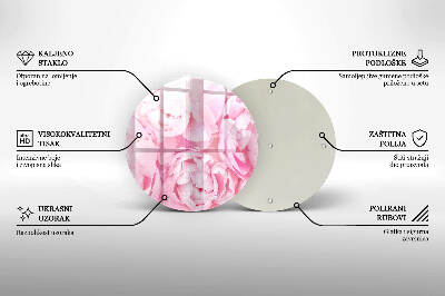 Unterlage für Kerzen Zarte Pfingstrosen