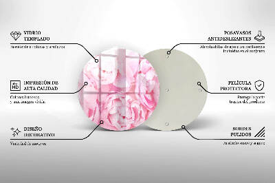 Unterlage für Kerzen Zarte Pfingstrosen