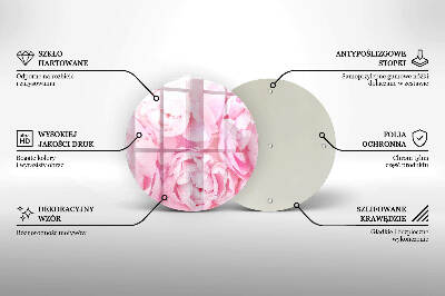 Unterlage für Kerzen Zarte Pfingstrosen