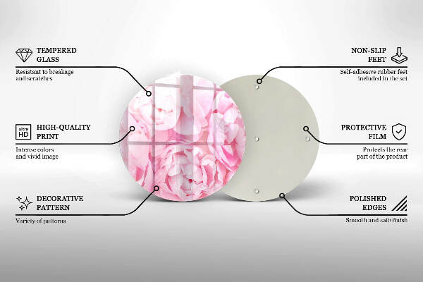 Unterlage für Kerzen Zarte Pfingstrosen