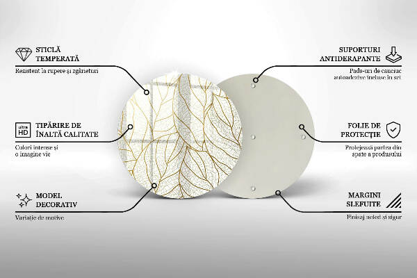 Unterlage für Kerzen Linienzeichnung Blattmuster