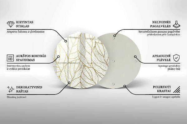 Unterlage für Kerzen Linienzeichnung Blattmuster