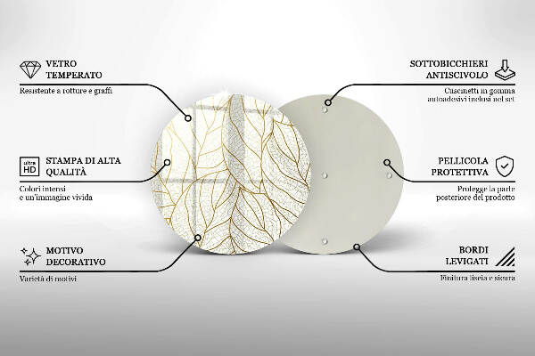 Unterlage für Kerzen Linienzeichnung Blattmuster