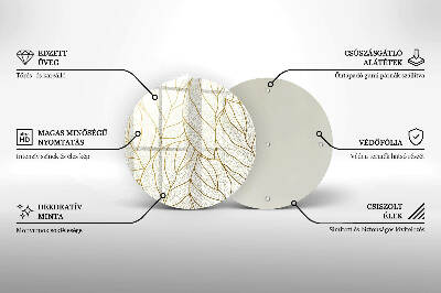 Unterlage für Kerzen Linienzeichnung Blattmuster