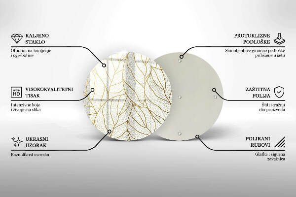 Unterlage für Kerzen Linienzeichnung Blattmuster