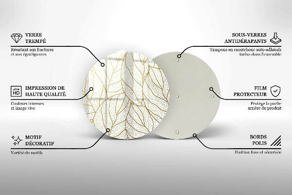 Unterlage für Kerzen Linienzeichnung Blattmuster