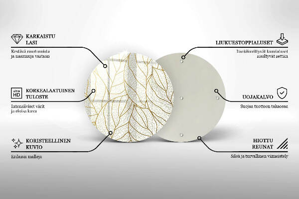 Unterlage für Kerzen Linienzeichnung Blattmuster