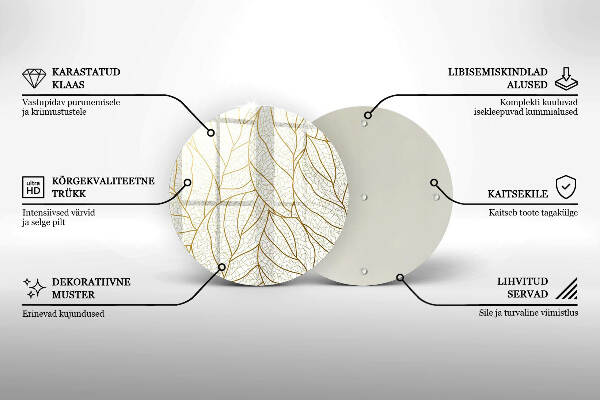 Unterlage für Kerzen Linienzeichnung Blattmuster