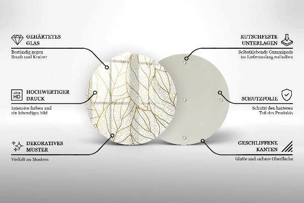 Unterlage für Kerzen Linienzeichnung Blattmuster