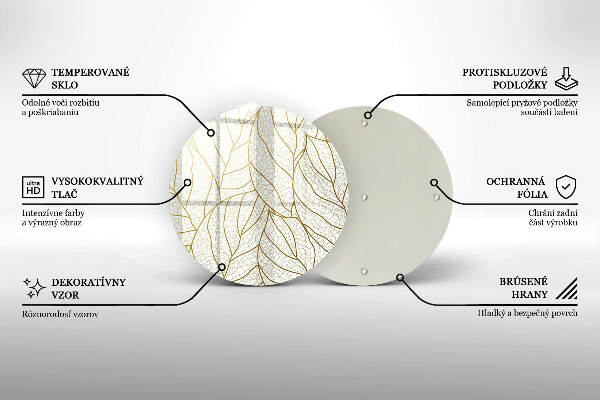 Unterlage für Kerzen Linienzeichnung Blattmuster