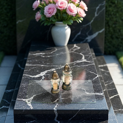 Untersetzer für Grabkerze rechteckige transparente