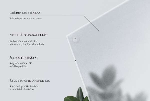 Quadratische Tischplatte aus Glas Halbtransparente