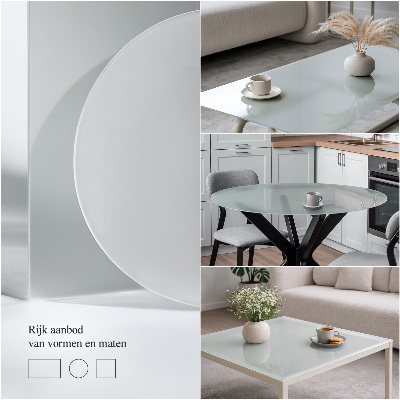 Runde Tischplatte aus Glas Halbtransparente