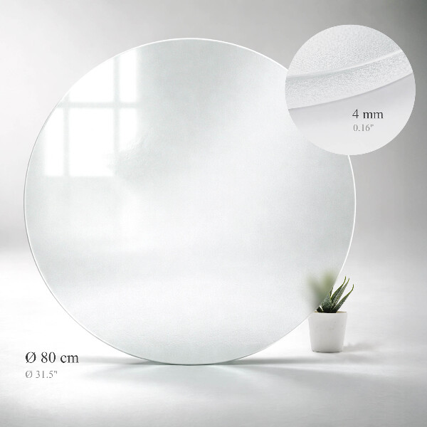 Runde Tischplatte aus Glas Halbtransparente