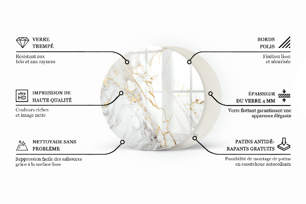 Runde tischplatte Farbe Schwarz, glatt