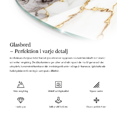 Runde tischplatte Farbe Schwarz, glatt