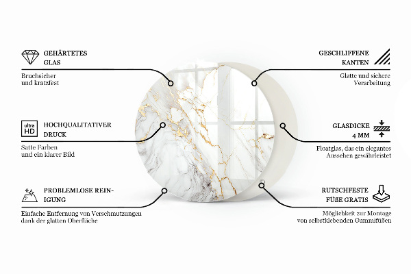 Runde tischplatte Marmorstrukturmuster