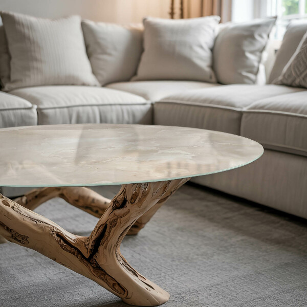 Runde tischplatte Marmorstrukturmuster