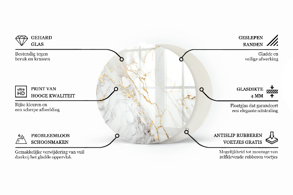 Runde tischplatte Marmorstrukturmuster