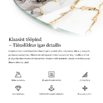 Glastischplatte Eleganter Marmor mit Adern