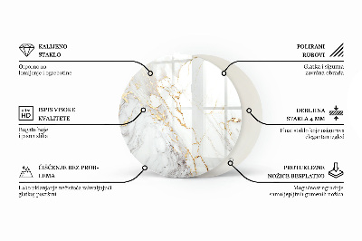 Glastischplatte Eleganter Marmor mit Adern