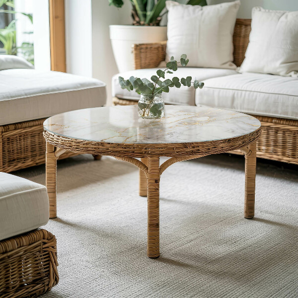 Glastischplatte Eleganter Marmor mit Adern