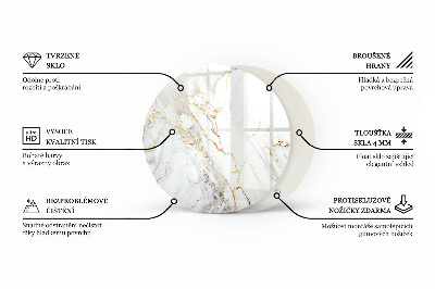 Runde tischplatte Marmormuster mit Adern