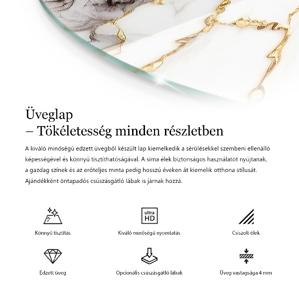 Runde tischplatte Marmormuster mit Adern