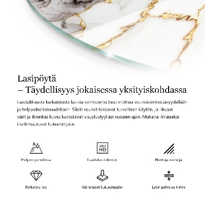 Glastischplatte Natürliche Steinstruktur