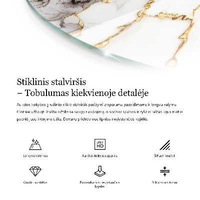 Glastischplatte Natürliche Steinstruktur