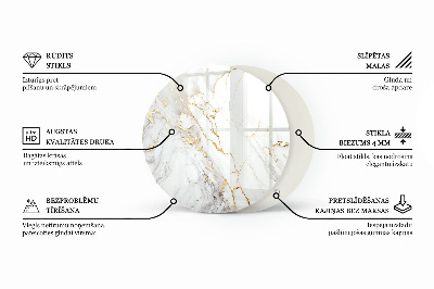 Glastischplatte Natürliche Steinstruktur