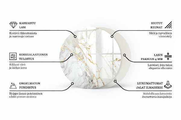Runde tischplatte Muster aus Naturmarmor