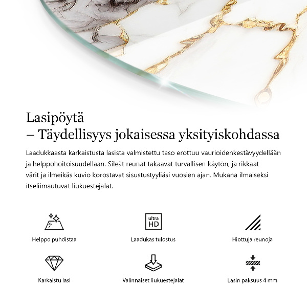 Runde tischplatte Muster aus Naturmarmor