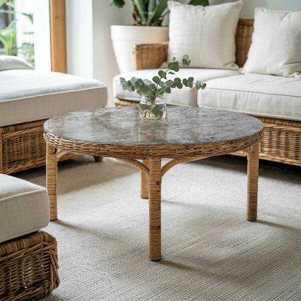 Runde tischplatte Muster aus Naturmarmor