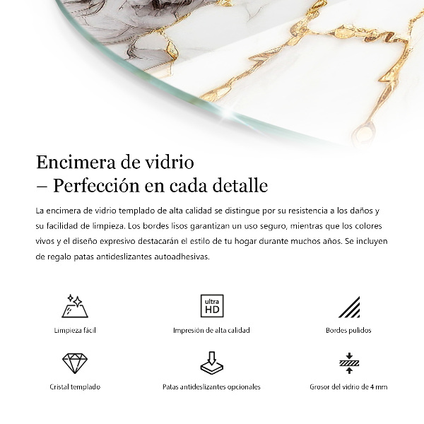 Runde tischplatte Marmoroberflächenmuster