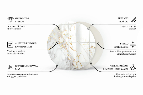 Runde tischplatte Marmoroberflächenmuster