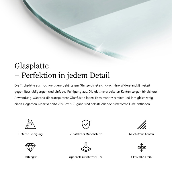 Tischplatte rund transparent