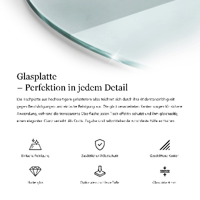 Tischplatte rund transparent