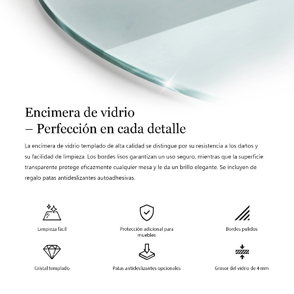 Tischplatte rund transparent