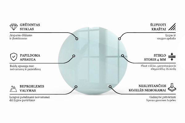 Tischplatte rund transparent