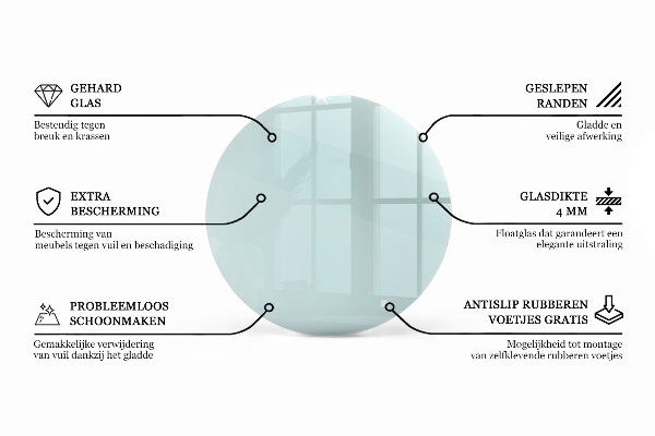 Tischplatte rund transparent