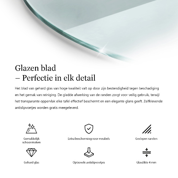 Tischplatte rund transparent