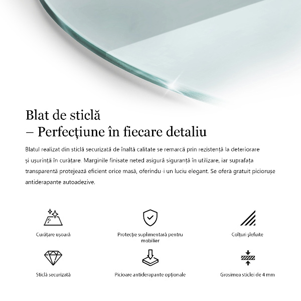 Tischplatte rund transparent