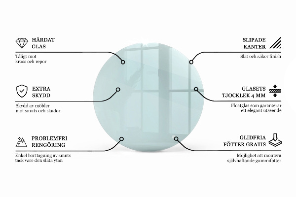 Tischplatte rund transparent
