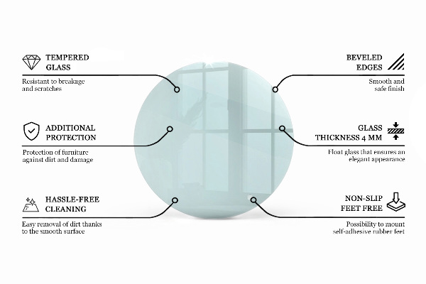 Tischplatte rund transparent