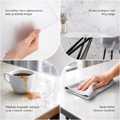 Rechteckige Tischplatte aus Glas Halbtransparente