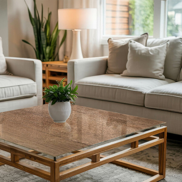 Glas für tischplatte Der Charme von Naturholz