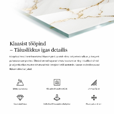 Glas für tischplatte Muster, das Marmor imitiert